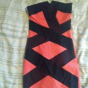 Sexy strapless body con dress